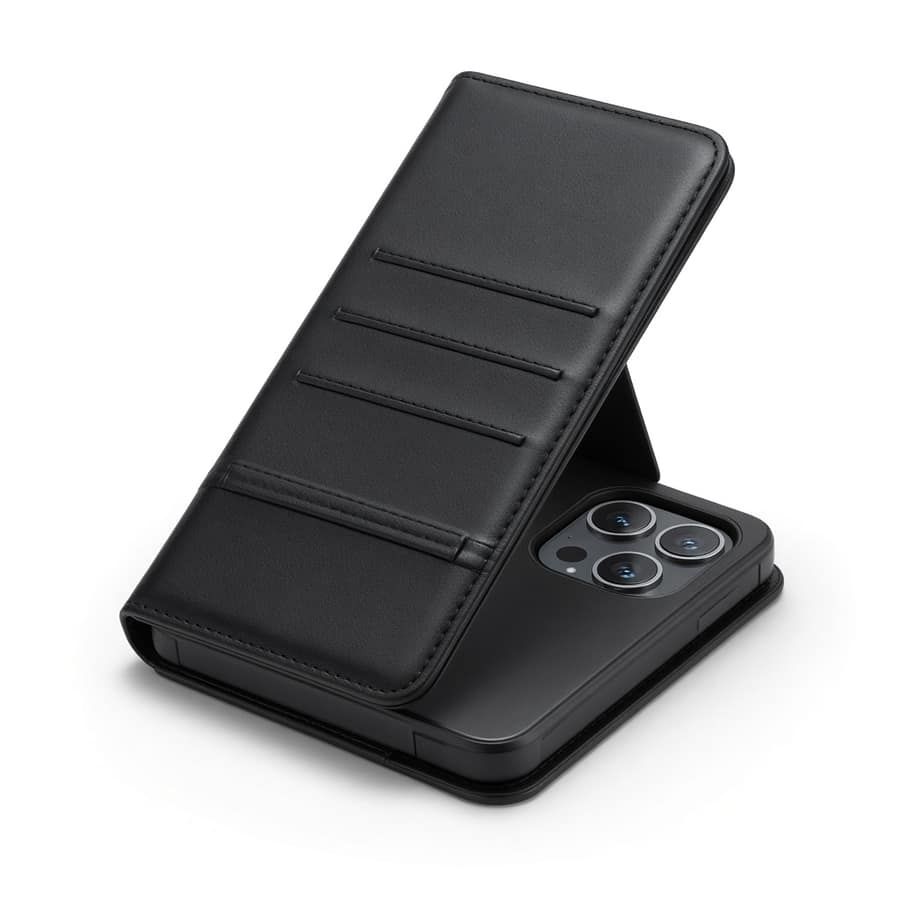 AeroMount Wallet Flip Case for Samsung Galaxy S24 Midnight Black